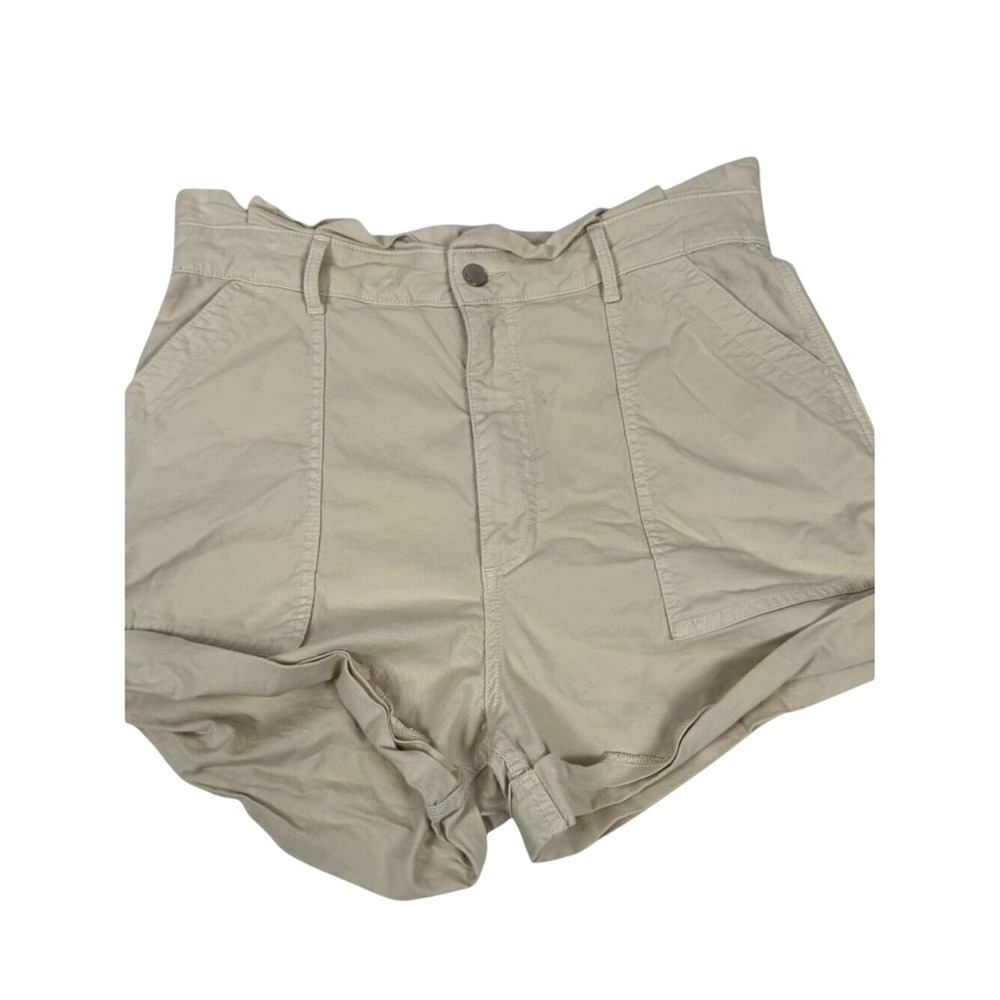 Abercrombie & Fitch High Rise Paperbag Waist Shorts Khaki Women's Large